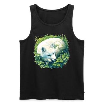 Arctic Fox Polarfüchse Polarfuchs - Men's Premium Organic Tank Top - black - Front - AI Model Male 178 light (178cm)