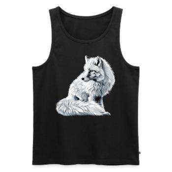 Arctic Fox Polarfüchse Polarfuchs - Men's Premium Organic Tank Top - black - Front - AI Model Male 178 light (178cm)