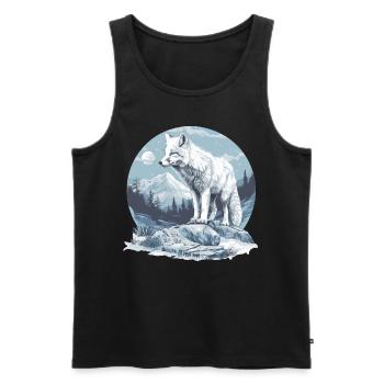 Arctic Fox Polarfüchse Polarfuchs - Men's Premium Organic Tank Top - black - Front - AI Model Male 178 light (178cm)