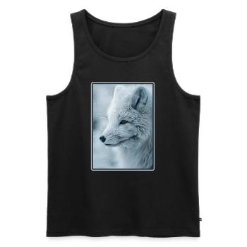 Arctic Fox Polarfüchse Polarfuchs - Men's Premium Organic Tank Top - black - Front - AI Model Male 178 light (178cm)