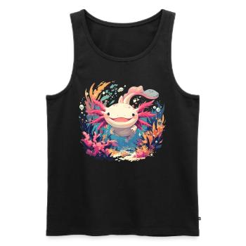 Axolotl - Männer Premium Bio Tank Top - Schwarz - Vorne - AI Model Male 178 light (178cm)