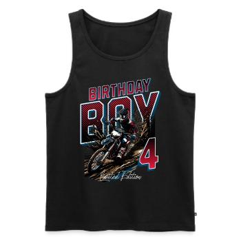 Motocross 4th Birthday - Men's Premium Organic Tank Top - black - Front - AI Model Male 178 light (178cm)
