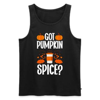 Citrouille Épices Latte Automne Halloween Citrouille Épices Épices - Débardeur bio Premium Homme - noir - Devant - AI Model Male 178 light (178cm)