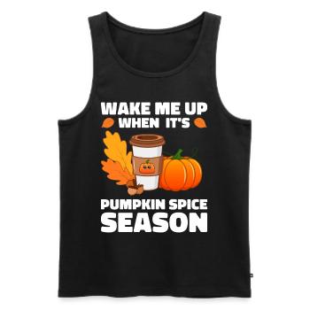 Citrouille Épices Latte Automne Halloween Citrouille Épices Épices - Débardeur bio Premium Homme - noir - Devant - AI Model Male 178 light (178cm)