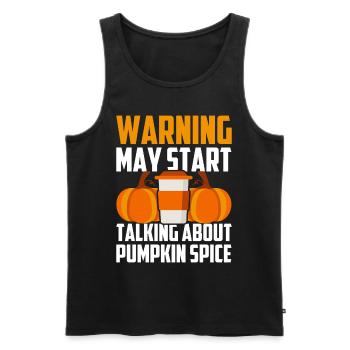 Citrouille Épices Latte Automne Halloween Citrouille Épices Épices - Débardeur bio Premium Homme - noir - Devant - AI Model Male 178 light (178cm)
