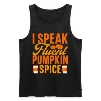 Citrouille Épices Latte Automne Halloween Citrouille Épices Épices - Débardeur bio Premium Homme - noir - Devant - AI Model Male 178 light (178cm)