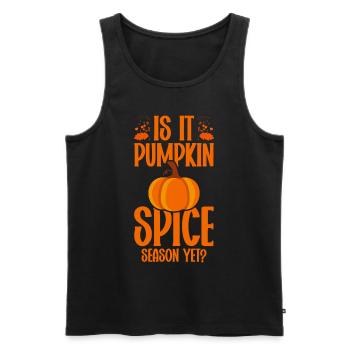 Citrouille Épices Latte Automne Halloween Citrouille Épices Épices - Débardeur bio Premium Homme - noir - Devant - AI Model Male 178 light (178cm)