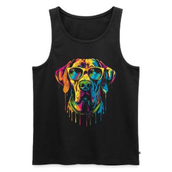 Rhodesian Ridgeback Chien Lunettes de Soleil Popart - Débardeur bio Premium Homme - noir - Devant - Michal (187cm)