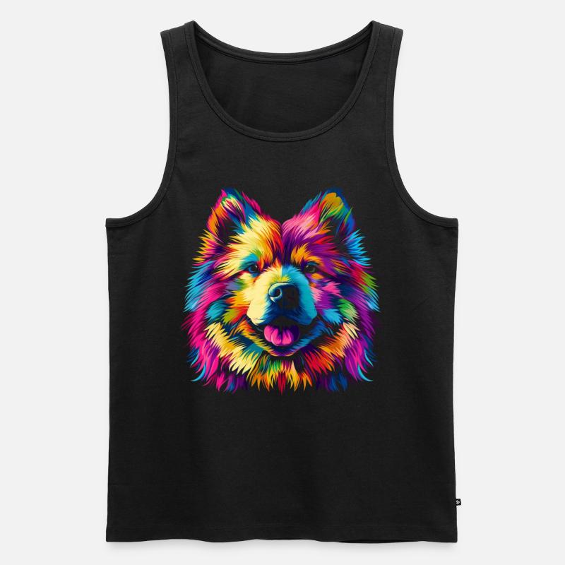 Samojeden Hund Popart - Männer Premium Bio Tank Top - Schwarz
