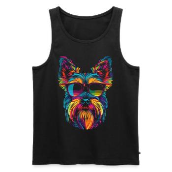 Scottish Terrier Dog Sunglasses Popart - Men's Premium Organic Tank Top - black - Front - Michal (187cm)