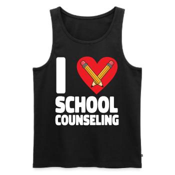 Conseiller scolaire Cœur I (Cœur) - Débardeur bio Premium Homme - noir - Devant - AI Model Male 178 light (178cm)