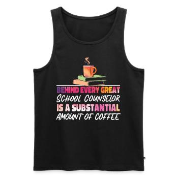 School Counselor Coffee Watercolor - Männer Premium Bio Tank Top - Schwarz - Vorne - Michal (187cm)