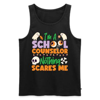 Conseillère scolaire Maman Halloween Je suis - Débardeur bio Premium Homme - noir - Devant - AI Model Male 178 light (178cm)
