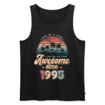 Birthday 1995 Palm Trees - Men's Premium Organic Tank Top - black - Front - AI Model Male 178 light (178cm)