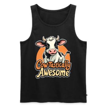 Kühe Muh Kuh Moo Rindvieh Milchkuh Milchbauer - Männer Premium Bio Tank Top - Schwarz - Vorne - Michal (187cm)