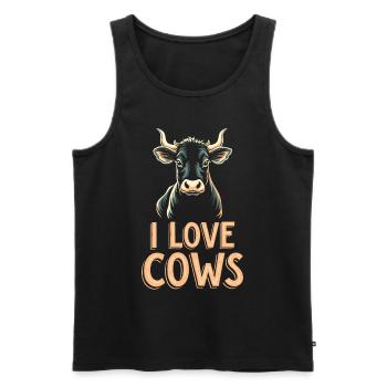 Kühe Muh Kuh Moo Rindvieh Milchkuh Milchbauer - Männer Premium Bio Tank Top - Schwarz - Vorne - Michal (187cm)