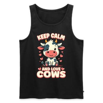 Kühe Muh Kuh Moo Rindvieh Milchkuh Milchbauer - Männer Premium Bio Tank Top - Schwarz - Vorne - Michal (187cm)