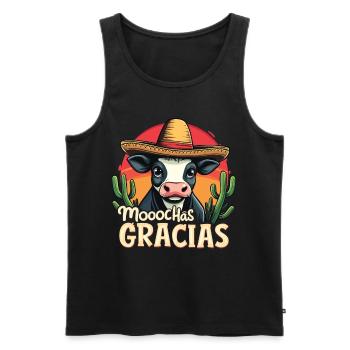Kühe Muh Kuh Moo Rindvieh Milchkuh Milchbauer - Männer Premium Bio Tank Top - Schwarz - Vorne - Michal (187cm)