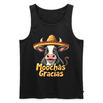 Kühe Muh Kuh Moo Rindvieh Milchkuh Milchbauer - Männer Premium Bio Tank Top - Schwarz - Vorne - Michal (187cm)