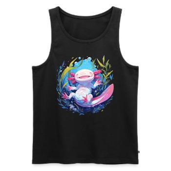 Axolotl - Men's Premium Organic Tank Top - black - Front - Michal (187cm)