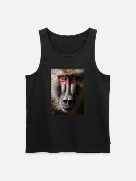 Baboon Paviane Pavian - Men's Premium Organic Tank Top - black