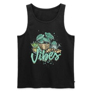 Plant Collector Plant Leafy Vibes - Men's Premium Organic Tank Top - black - Front - AI Model Male 178 light (178cm)