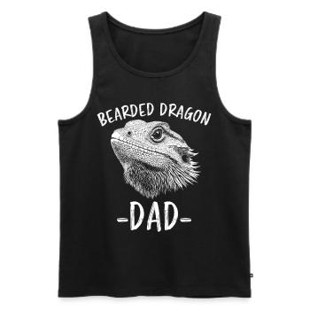 Dragon barbu disant papa drôle dragon barbu cadeau - Débardeur bio Premium Homme - noir - Devant - AI Model Male 178 light (178cm)