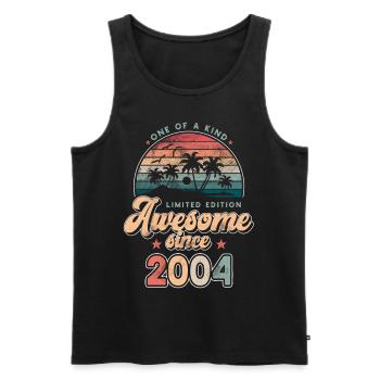 Birthday 2004 Palm Trees - Men's Premium Organic Tank Top - black - Front - AI Model Male 178 light (178cm)