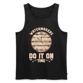 Watchmaker Watchmaking Horologist Horologies - Men's Premium Organic Tank Top - black - Front - AI Model Male 178 light (178cm)
