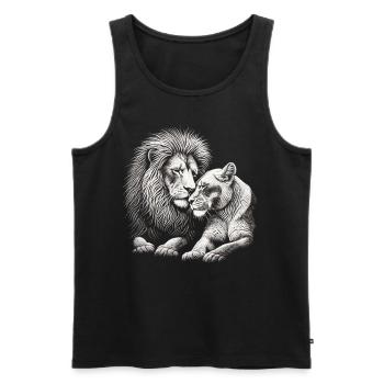 Amoureux comme des lions - Débardeur bio Premium Homme - noir - Devant - Michal (187cm)