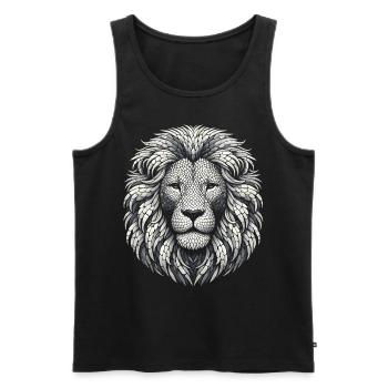 Mosaik Löwenkopf - Männer Premium Bio Tank Top - Schwarz - Vorne - AI Model Male 178 light (178cm)