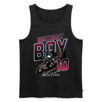 10e anniversaire de motocross - Débardeur bio Premium Homme - noir - Devant - Michal (187cm)