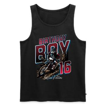 16e anniversaire de motocross - Débardeur bio Premium Homme - noir - Devant - Michal (187cm)