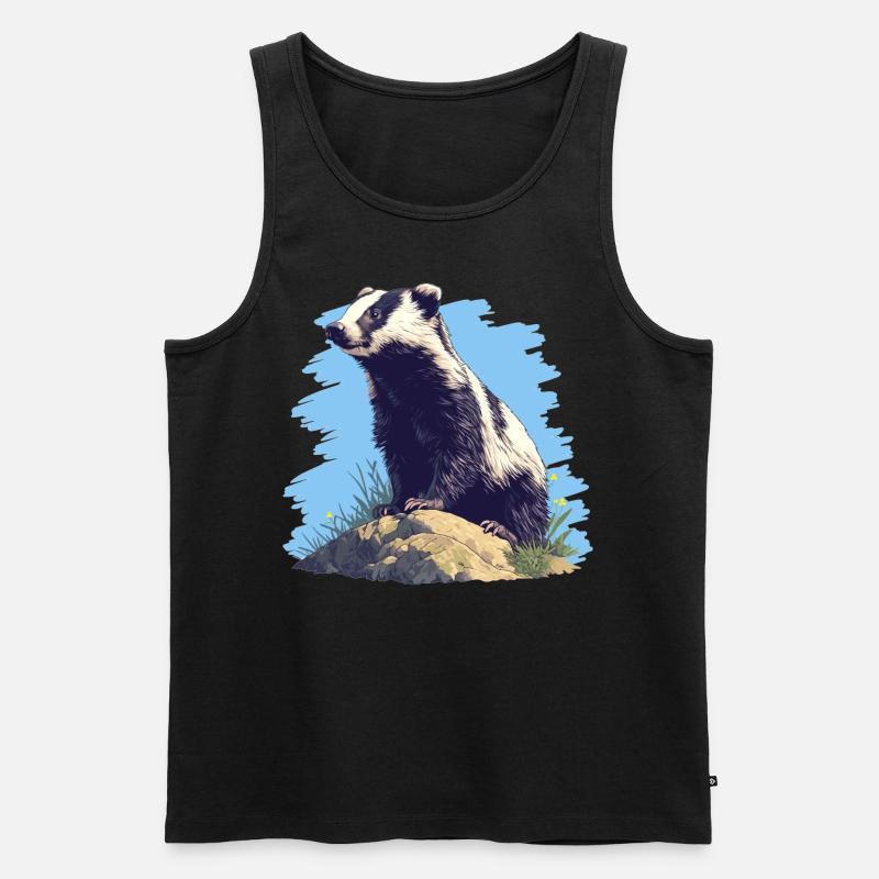 Badger Dachse Dachs - Männer Premium Bio Tank Top - Schwarz