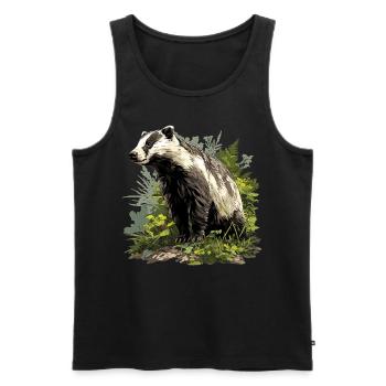 Badger Dachse Dachs - Männer Premium Bio Tank Top - Schwarz - Vorne - AI Model Male 178 light (178cm)