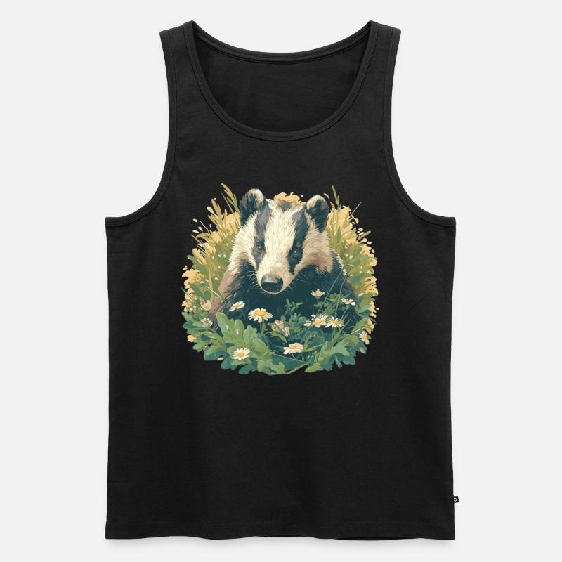 Badger Dachse Dachs - Männer Premium Bio Tank Top - Schwarz