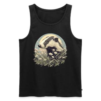 Badger Dachse Dachs - Männer Premium Bio Tank Top - Schwarz - Vorne - AI Model Male 178 light (178cm)