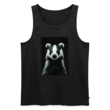 Badger Dachse Dachs - Männer Premium Bio Tank Top - Schwarz - Vorne - AI Model Male 178 light (178cm)