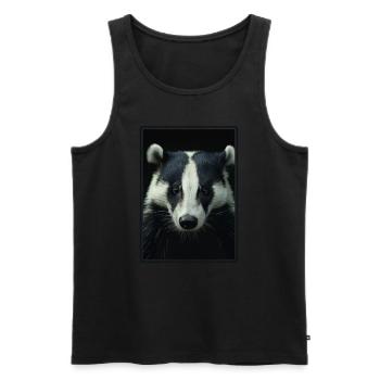 Badger Dachse Dachs - Männer Premium Bio Tank Top - Schwarz - Vorne - AI Model Male 178 light (178cm)