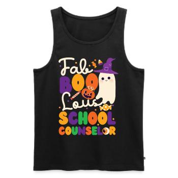 Conseiller scolaire Halloween Ghost - Débardeur bio Premium Homme - noir - Devant - Michal (187cm)