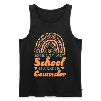Conseillère scolaire Rainbow Behind - Débardeur bio Premium Homme - noir - Devant - Michal (187cm)