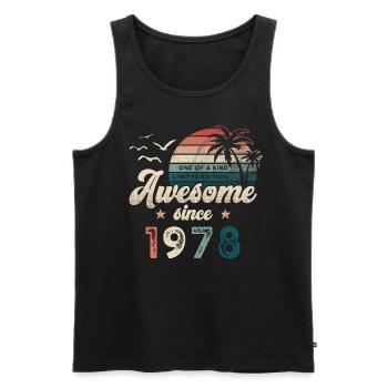 Birthday 1978 Palm Trees - Men's Premium Organic Tank Top - black - Front - AI Model Male 178 light (178cm)