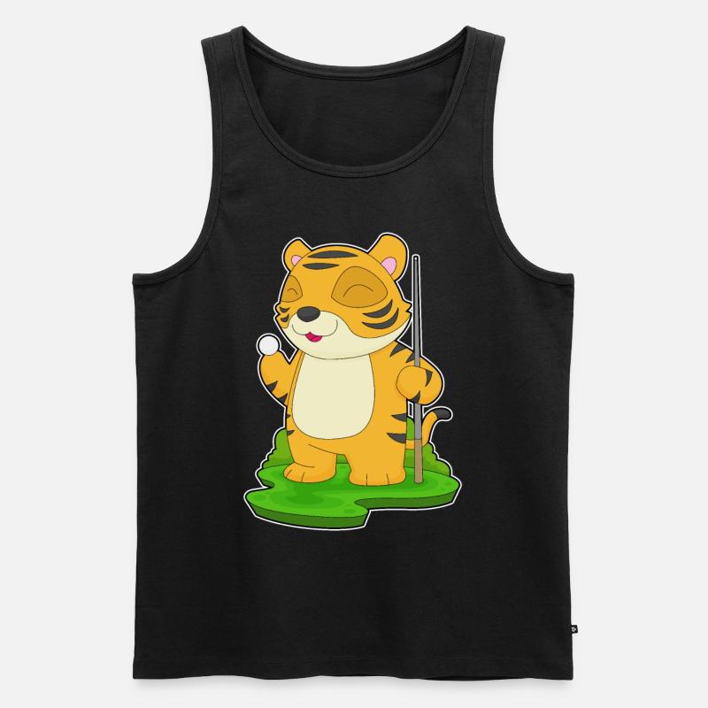 Tiger Billiard Queue - Männer Premium Bio Tank Top - Schwarz