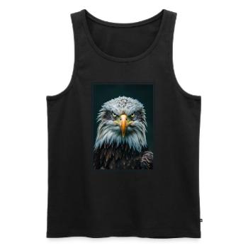 Pygargue à tête blanche Weißkopfseeadler - Débardeur bio Premium Homme - noir - Devant - AI Model Male 178 light (178cm)