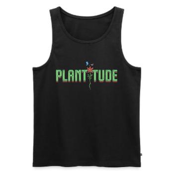 Plantes Collectionneur de plantes Plante Plantitude - Débardeur bio Premium Homme - noir - Devant - AI Model Male 178 light (178cm)