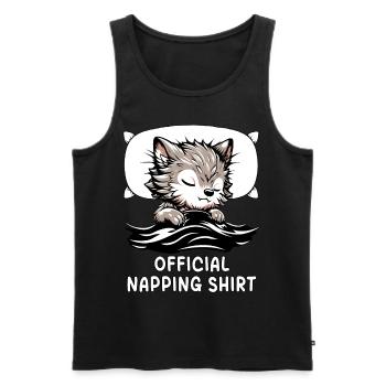 Chemise de sieste officielle loup-garou - Débardeur bio Premium Homme - noir - Devant - AI Model Male 178 light (178cm)