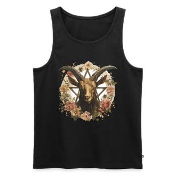 Ziege Luzifer Okkult Teufel Satan für Heavy Metal - Männer Premium Bio Tank Top - Schwarz - Vorne - AI Model Male 178 light (178cm)