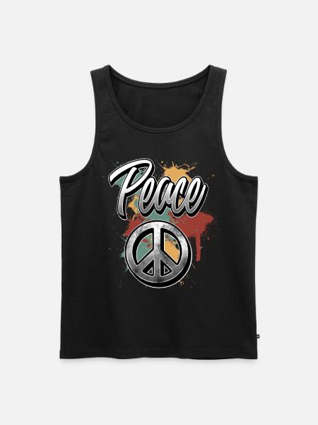 Peace - Men's Premium Organic Tank Top - black
