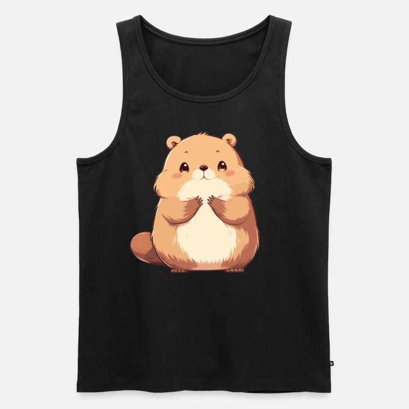 Beaver Biber - Männer Premium Bio Tank Top - Schwarz