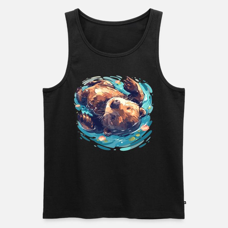 Beaver Biber - Männer Premium Bio Tank Top - Schwarz